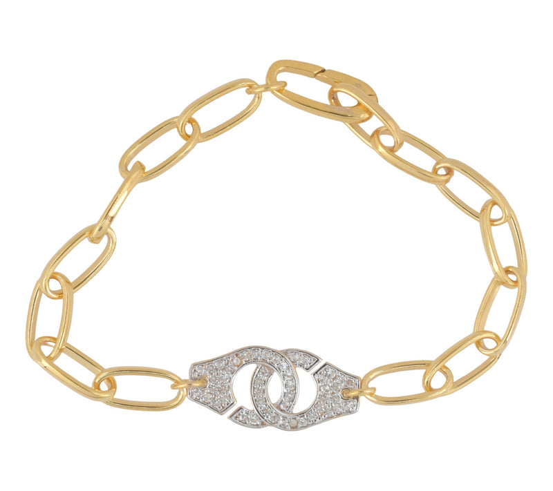 Affinity Gems White Topaz Bracelet, 14K Gold Plated — View 3