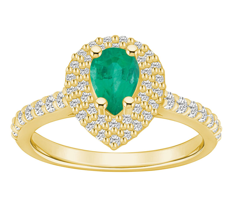 Affinity Gems Pear Gemstone & 0.60 cttw Diamond Halo Ring, 14K — View 7