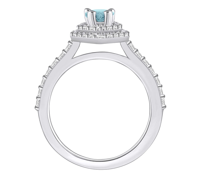 Affinity Gems Pear Gemstone & 0.65 Diamond Ring, 14K White Gol — View 2