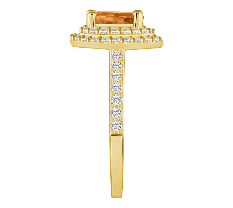 Affinity Gems Pear Gemstone & 0.65 cttw DiamondRing, 14K Gold — View 3