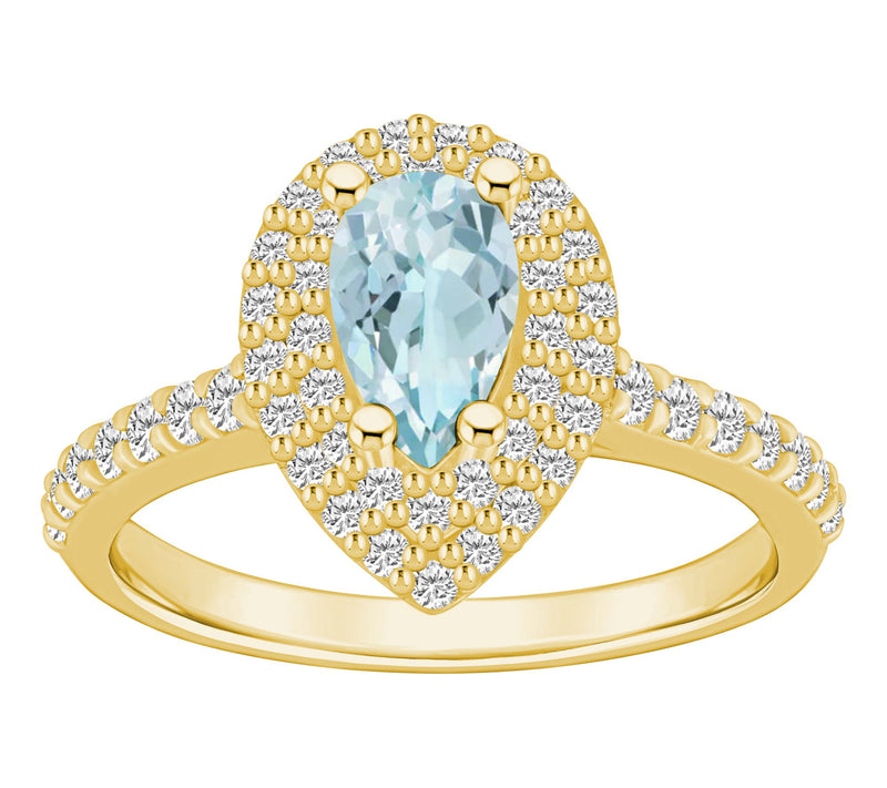 Affinity Gems Pear Gemstone & 0.65 cttw DiamondRing, 14K Gold — View 11