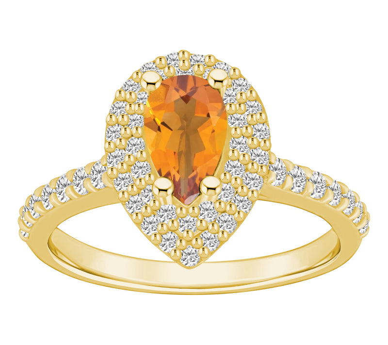 Affinity Gems Pear Gemstone & 0.65 cttw DiamondRing, 14K Gold — Main view