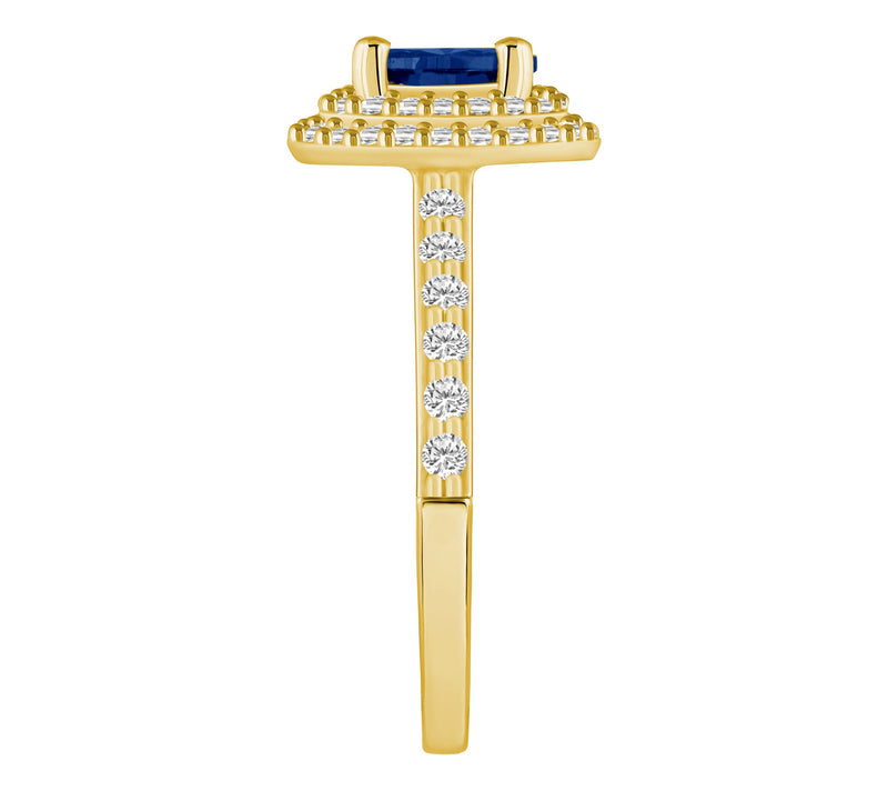Affinity Gems Oval Gemstone & 0.50 cttw Diamond Ring, 14K Gold — View 3