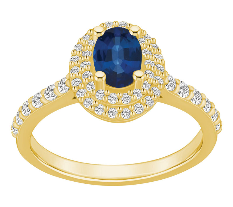 Affinity Gems Oval Gemstone & 0.50 cttw Diamond Ring, 14K Gold — View 8