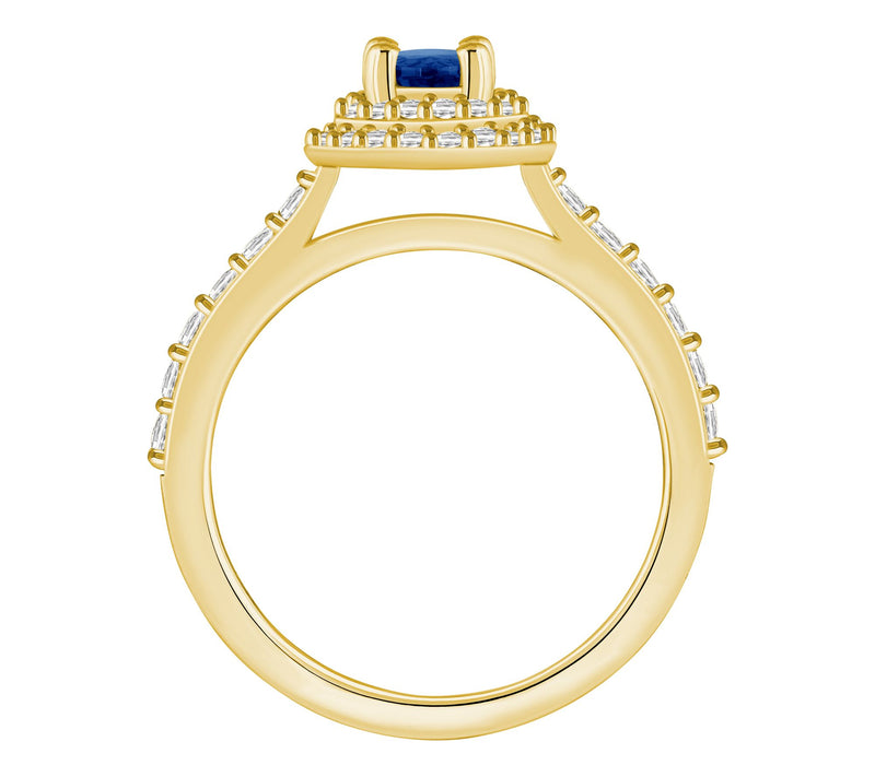 Affinity Gems Oval Gemstone & 0.50 cttw Diamond Ring, 14K Gold — View 2