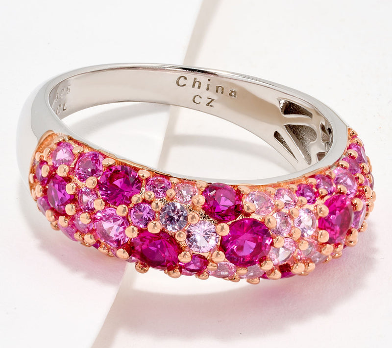 Diamonique x Jennifer Miller Pink Cobblestone Ring, Sterl — View 9