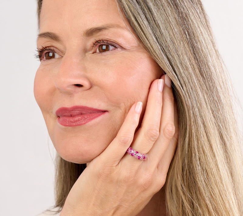Diamonique x Jennifer Miller Pink Cobblestone Ring, Sterl — View 4