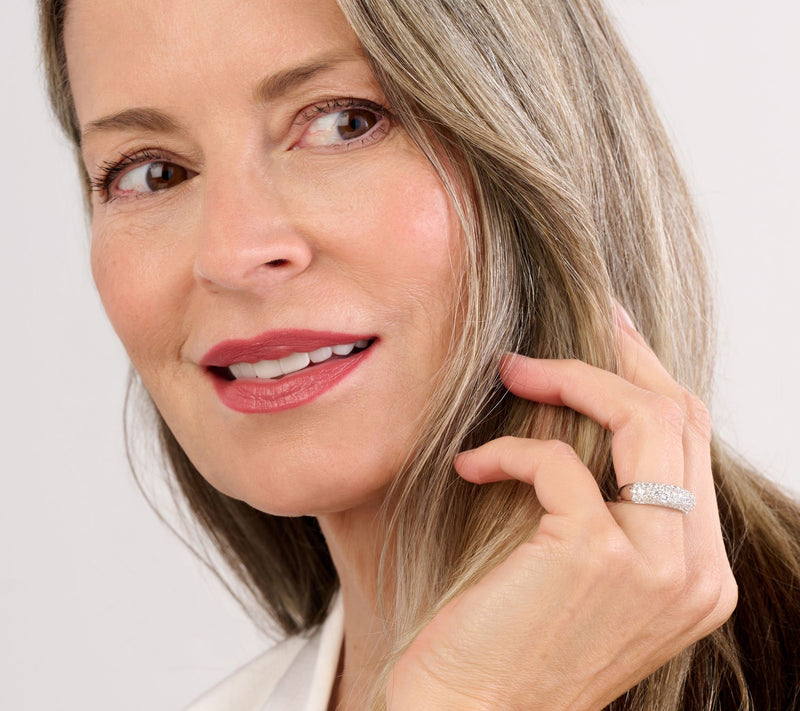 Diamonique x Jennifer Miller Clear Cobblestone Ring, Sterl — View 6