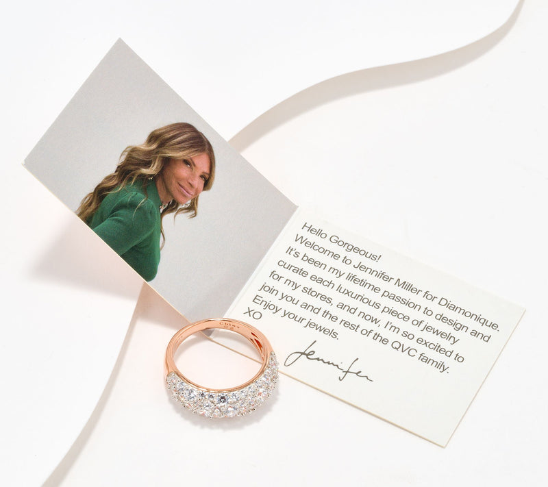 Diamonique x Jennifer Miller Clear Cobblestone Ring, Sterl — View 5