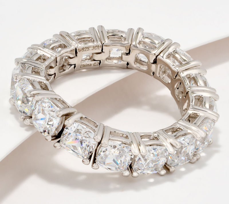 Diamonique x Jennifer Miller Cushion Flexible Band Ring, Sterling — View 7