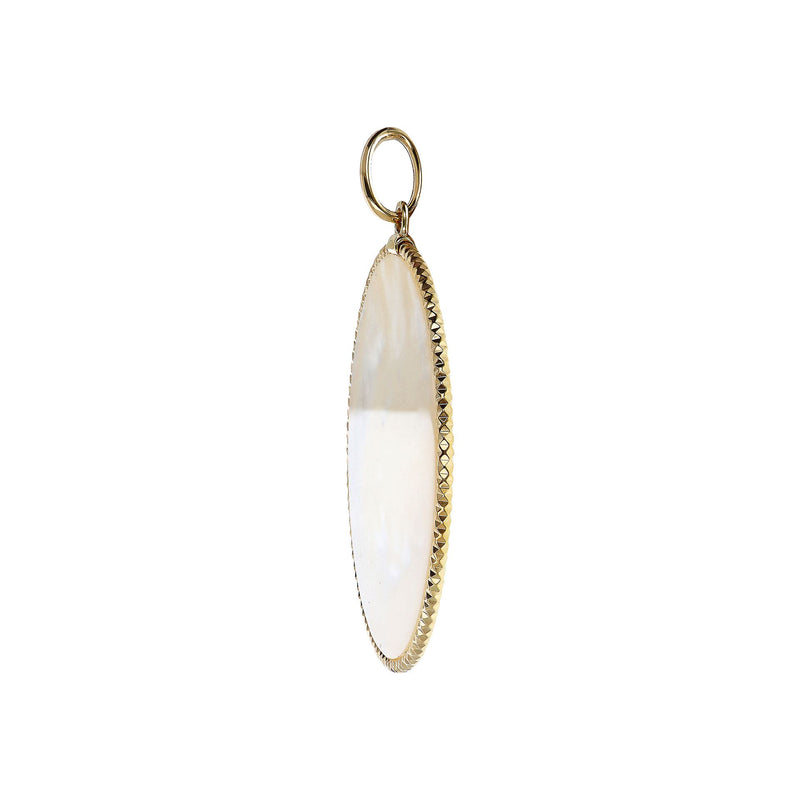 Italian Gold Mother Of Pearl Pendant, 14K — View 3