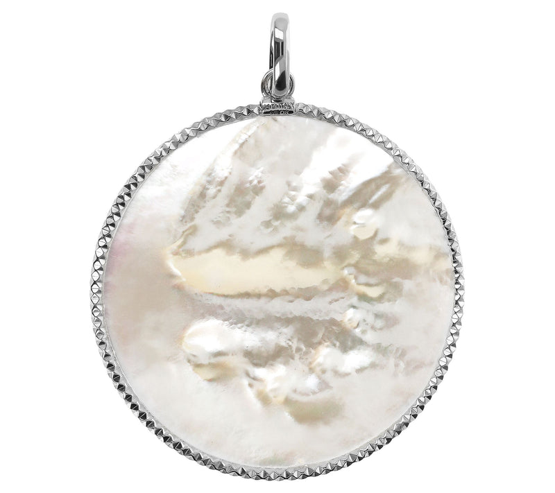 Italian Gold Mother Of Pearl Pendant, 14K — View 6