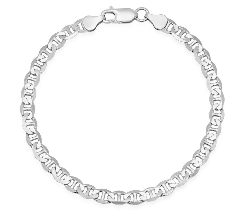 Italian Silver Men's Marine Link Bracelet, Sterling Silver — View 4