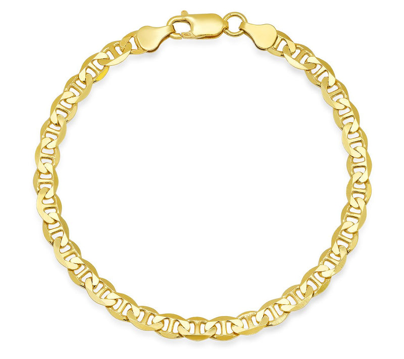 Italian Silver Men's Marine Link Bracelet, Sterling Silver — View 5
