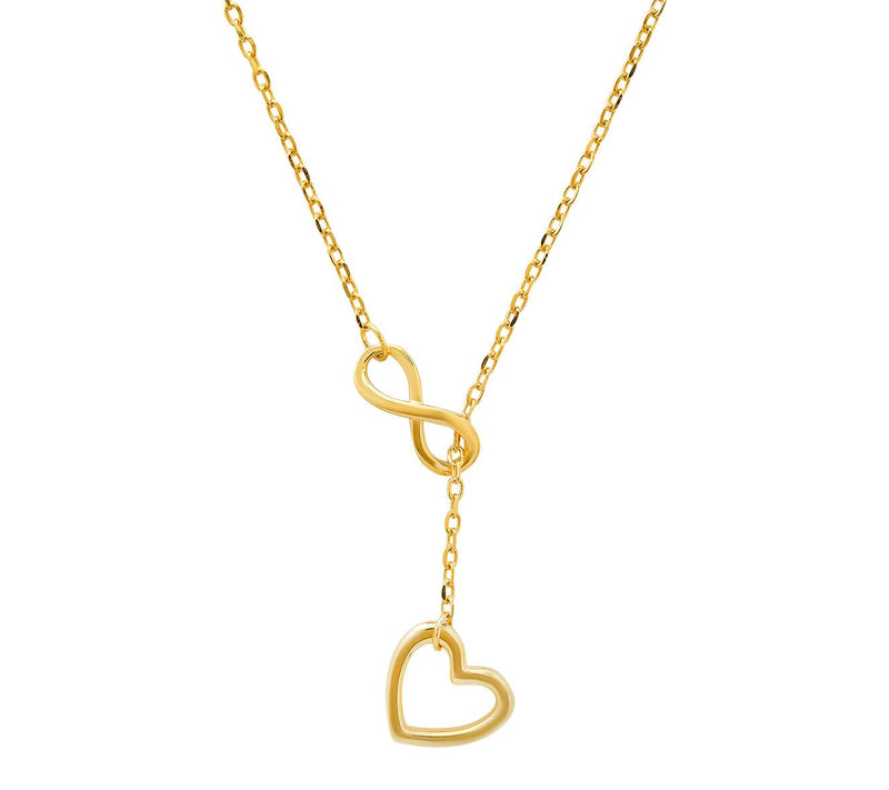 Infinity Heart Y Lariat Necklace, Sterling Silver — View 2