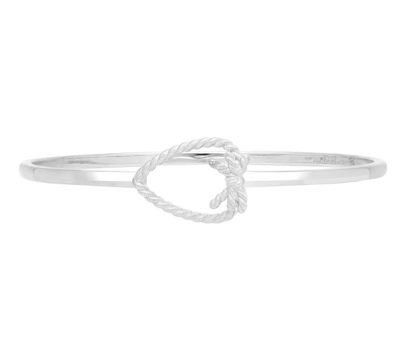 Goddaughters Love Knot Heart Bangle, Sterling — Main view