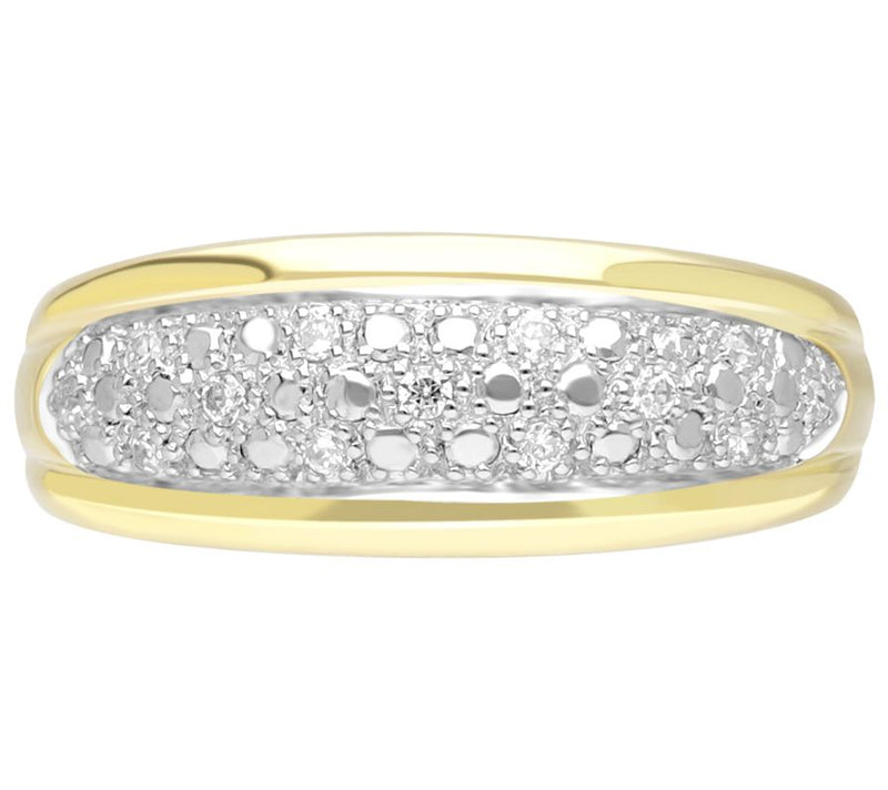 Ariva Sterling 18K Gold Clad Diamonique Somerset Band Ring — View 2