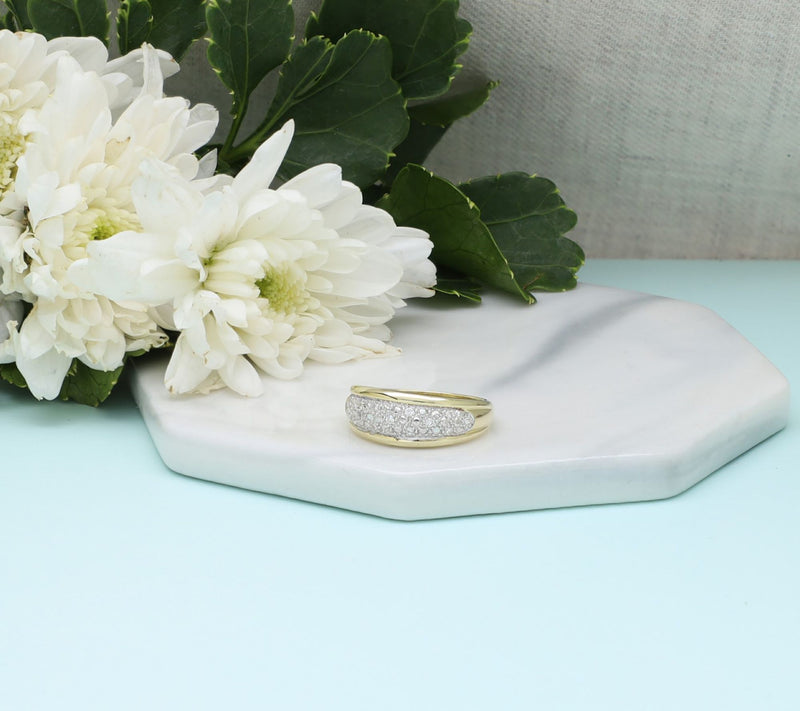 Ariva Sterling 18K Gold Clad Diamonique Somerset Band Ring — View 3