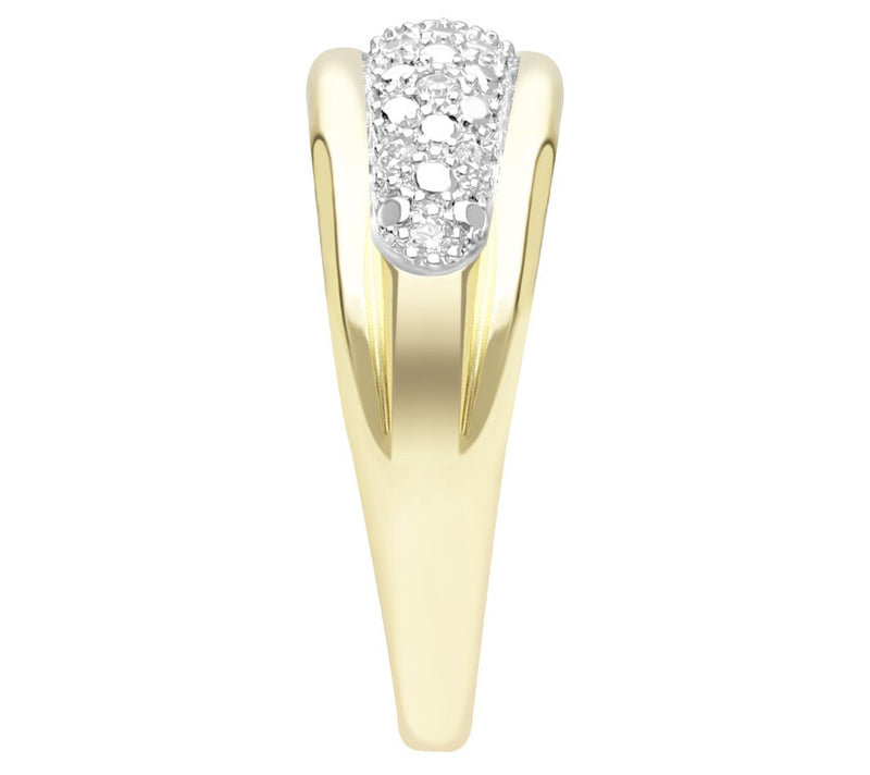 Ariva Sterling 18K Gold Clad Diamonique Somerset Band Ring — View 6