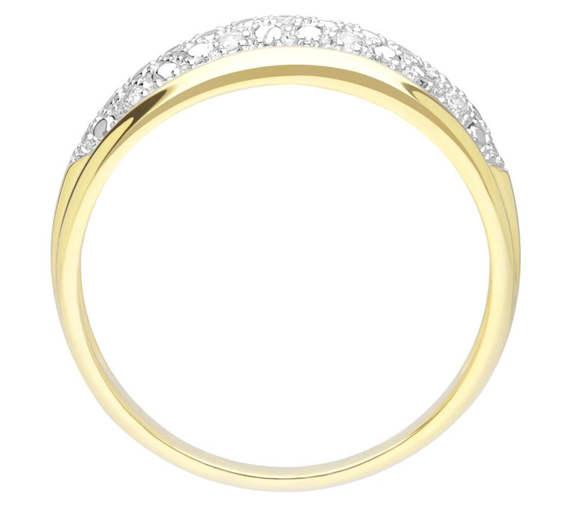 Ariva Sterling 18K Gold Clad Diamonique Somerset Band Ring — View 5
