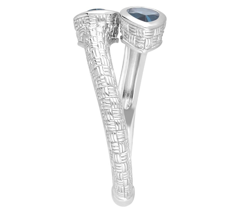 Ariva Sterling Silver Blue Topaz Napa Ring — View 3