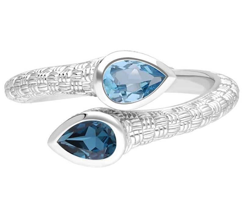 Ariva Sterling Silver Blue Topaz Napa Ring — Main view