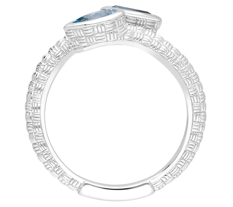Ariva Sterling Silver Blue Topaz Napa Ring — View 2