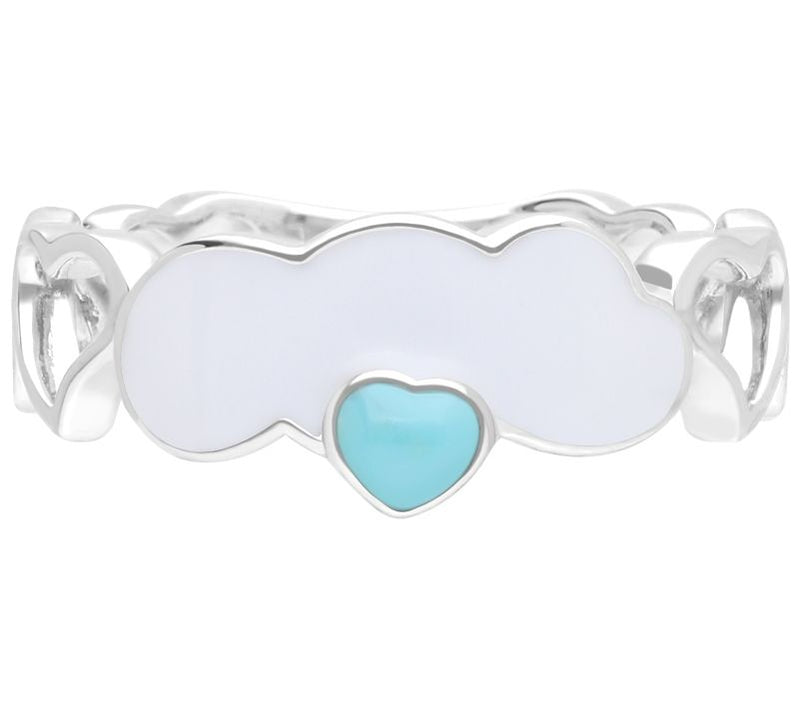 Goddaughters Turquoise & Enamel Cloud Ring, Sterling — Main view