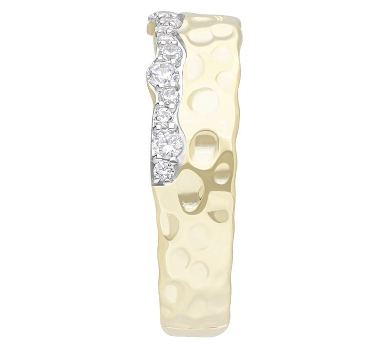 Ariva Sterling Diamonique Crete Band Ring, 18KGold Clad — View 4