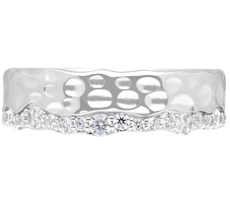 Ariva Sterling Diamonique Crete Band Ring, Sterling Silver — Main view