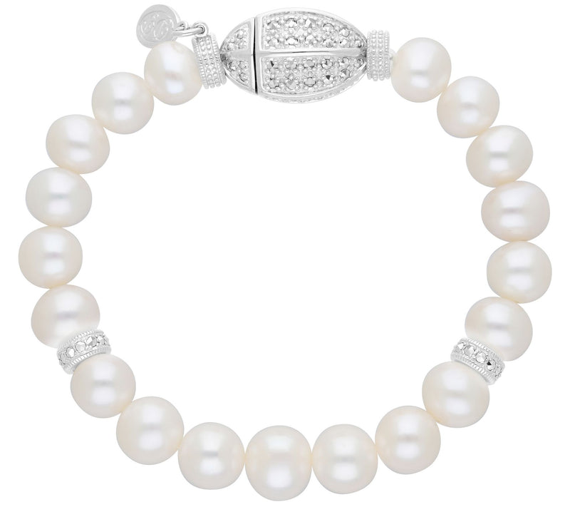 Dallas Prince Marcasite & Cultured Pearl Bracelet, Sterling — View 2