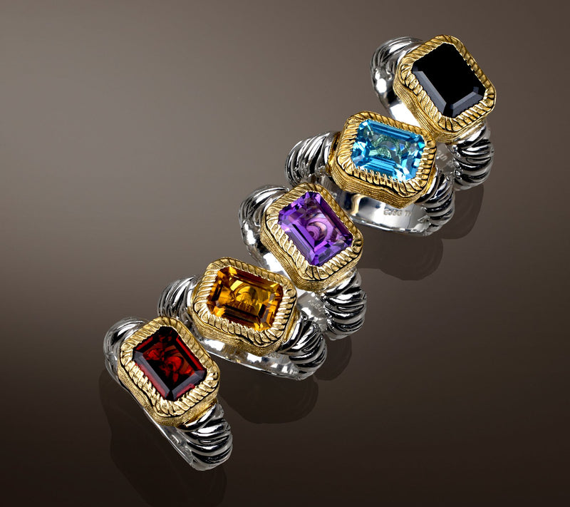 Christian James by Scott Grimes Sterling Silver Two-Tone Gemstone Ring — View 13