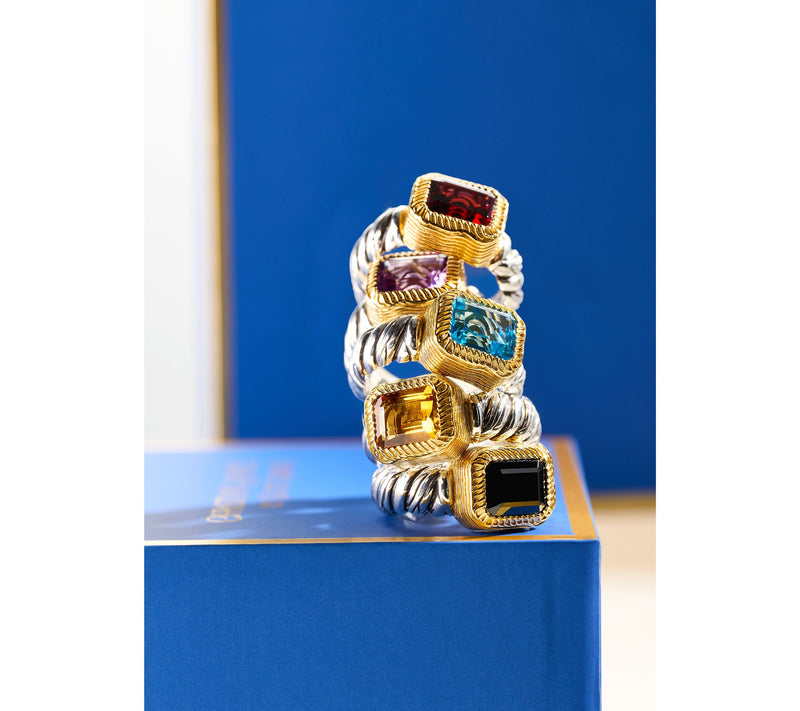 Christian James by Scott Grimes Sterling Silver Two-Tone Gemstone Ring — View 18