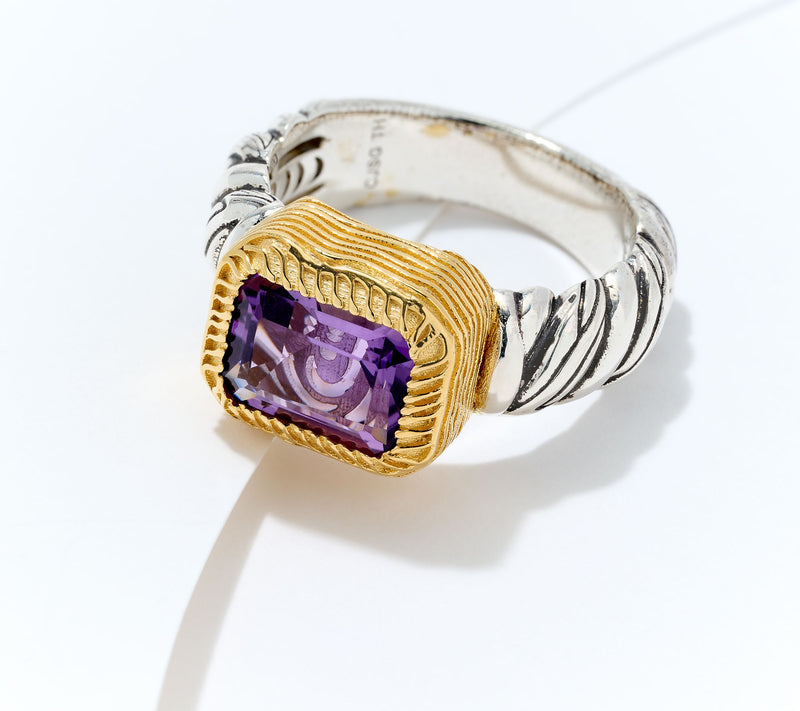 Christian James by Scott Grimes Sterling Silver Two-Tone Gemstone Ring — View 5