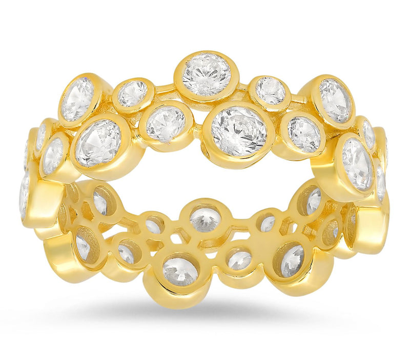 Diamonique Abstract Bezel Set Band Ring, Sterling Silver — View 6