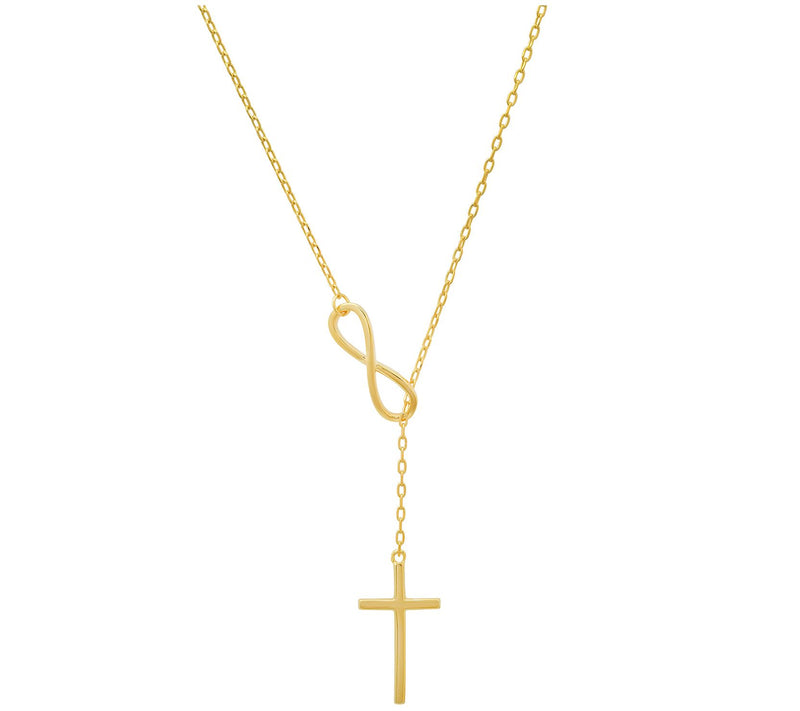 Infinity Cross Lariat Y Necklace. Sterling Silver — View 5