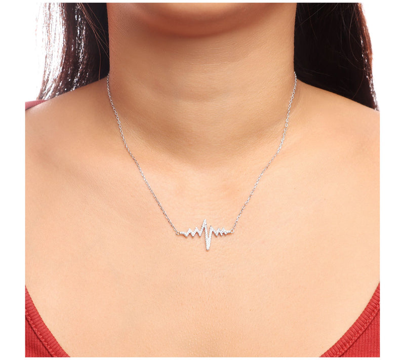 David Markstein Sterling Reversible Heartbeat Necklace — View 3