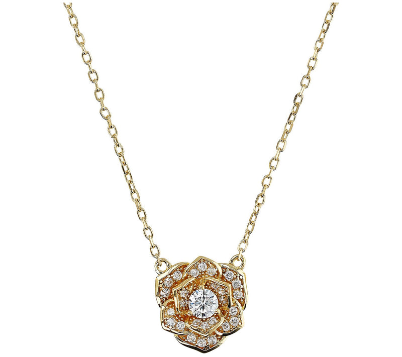 David Markstein Sterling CZ Flower Necklace — View 7