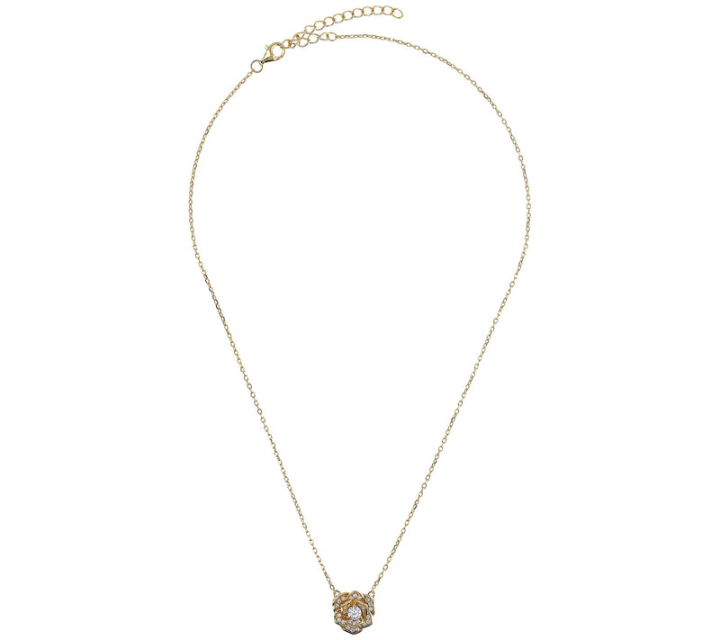David Markstein Sterling CZ Flower Necklace — View 2