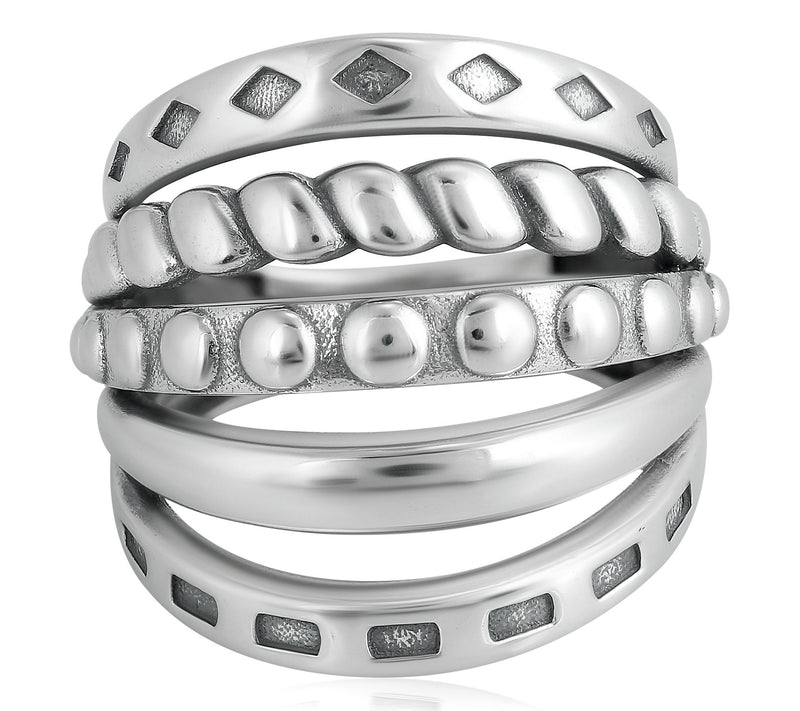 American West Textured Band Ring, Sterling Silver — View 2
