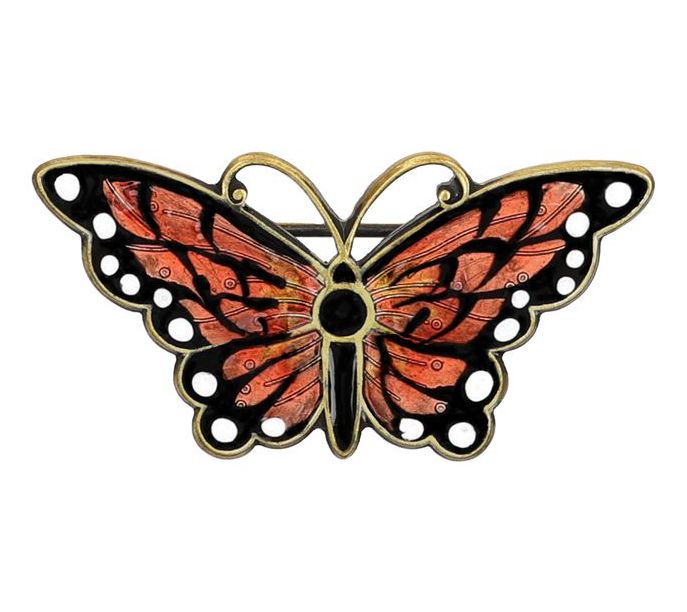 Anne Koplik Enamel Classic Monarch Butterfly Pin — View 3