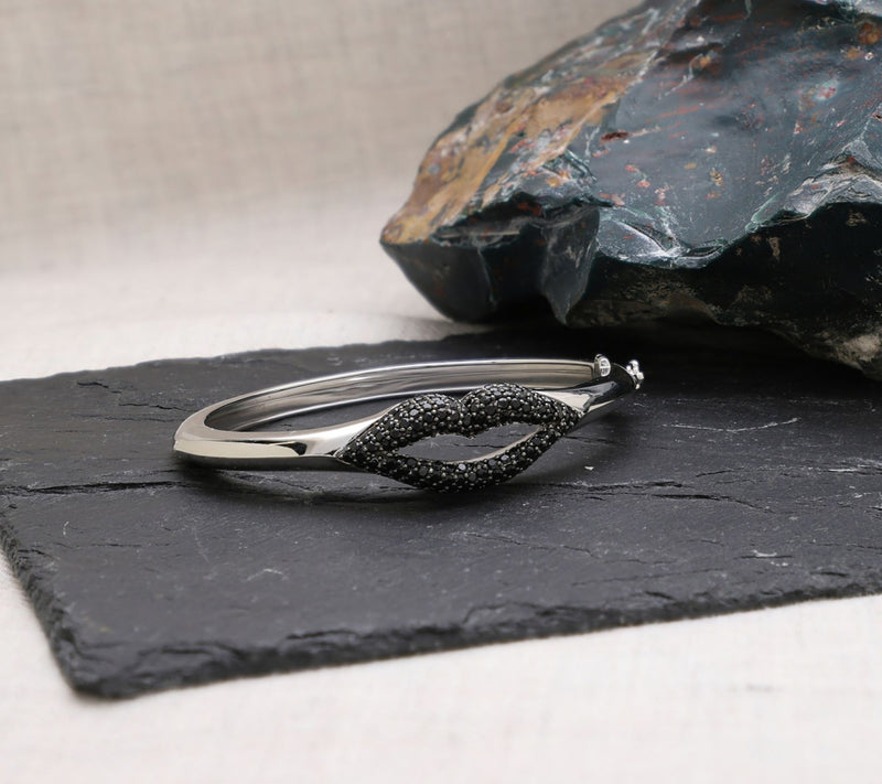 Margo Manhattan Sterling Silver Black Spinel Bisoux Bangle — View 2