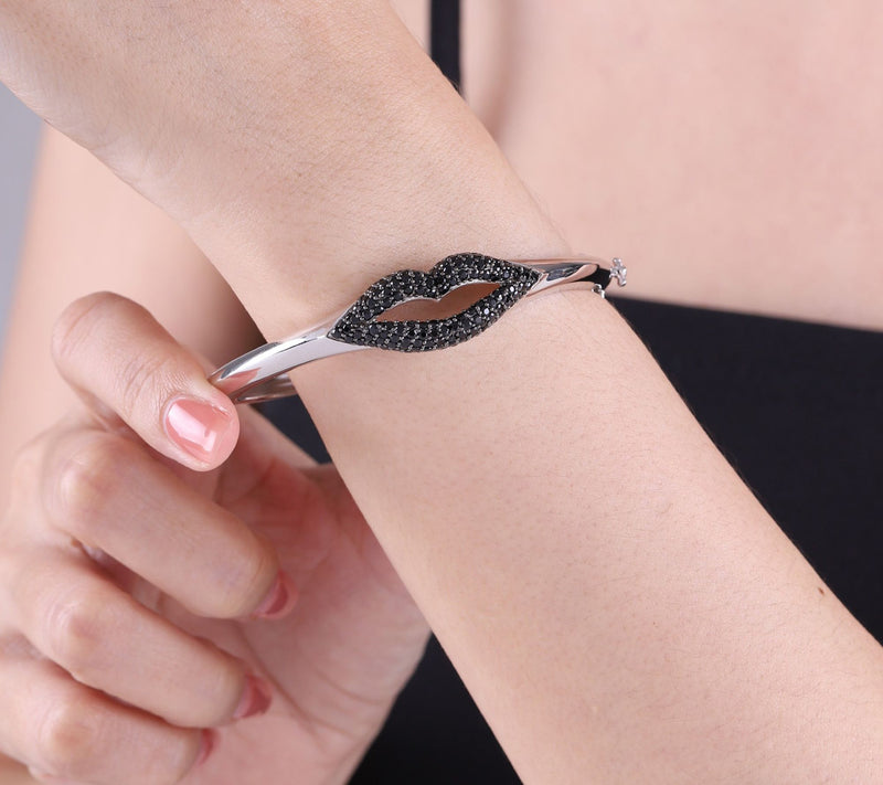 Margo Manhattan Sterling Silver Black Spinel Bisoux Bangle — View 3