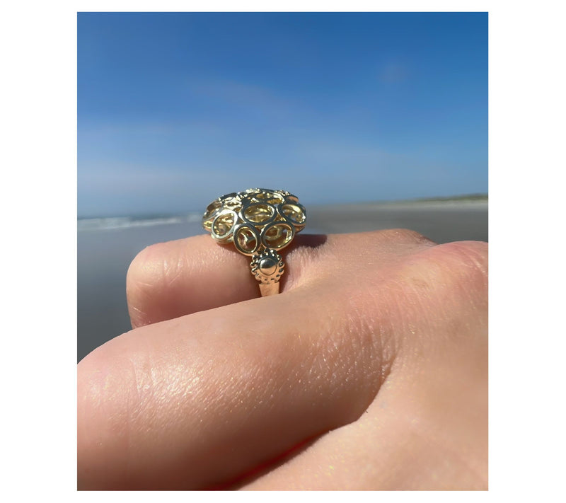 Goddaughters 14K Gold Clad White Topaz UniverseRing — View 6