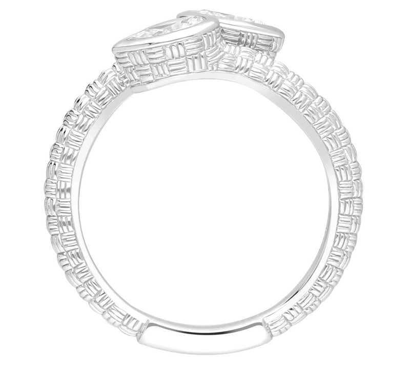 Ariva Sterling Silver Diamonique Napa Bypass Ring — View 2