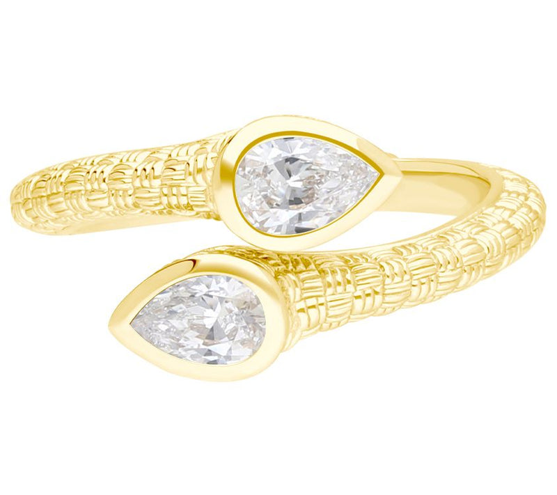 Ariva 18K Gold Clad Diamonique Napa Bypass Ring — Main view