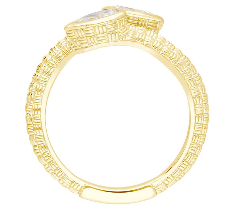 Ariva 18K Gold Clad Diamonique Napa Bypass Ring — View 2