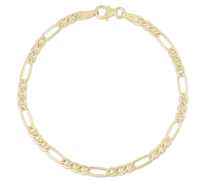 Italian Gold Mariner Figaro Chain Bracelet, 14K — Main view