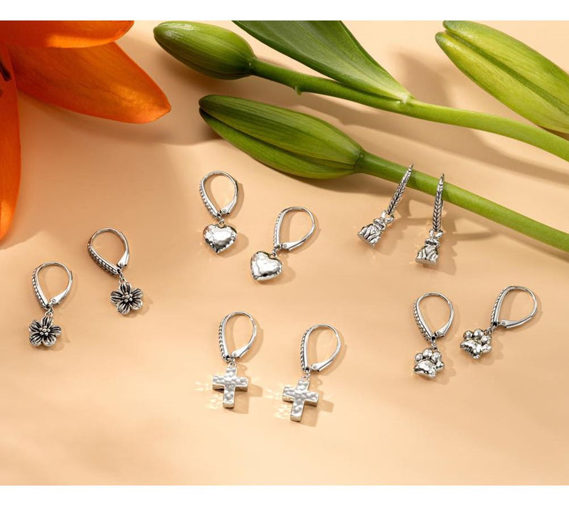JAI Sterling Silver Symbols of Love Leverback Earrings — View 5