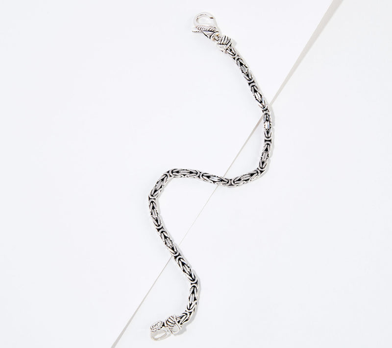 JAI Sterling Silver 3.5mm Byzantine Bracelet — View 3